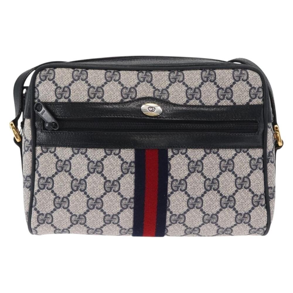 Gucci GG Supreme Web Shoulder Bag Navy Red 89 02 004 Blue